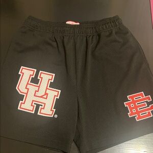 Black University of Houston Logo Athletic Mesh Shorts size large.